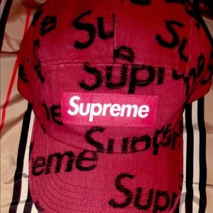 Red Supreme logo  dad hat
